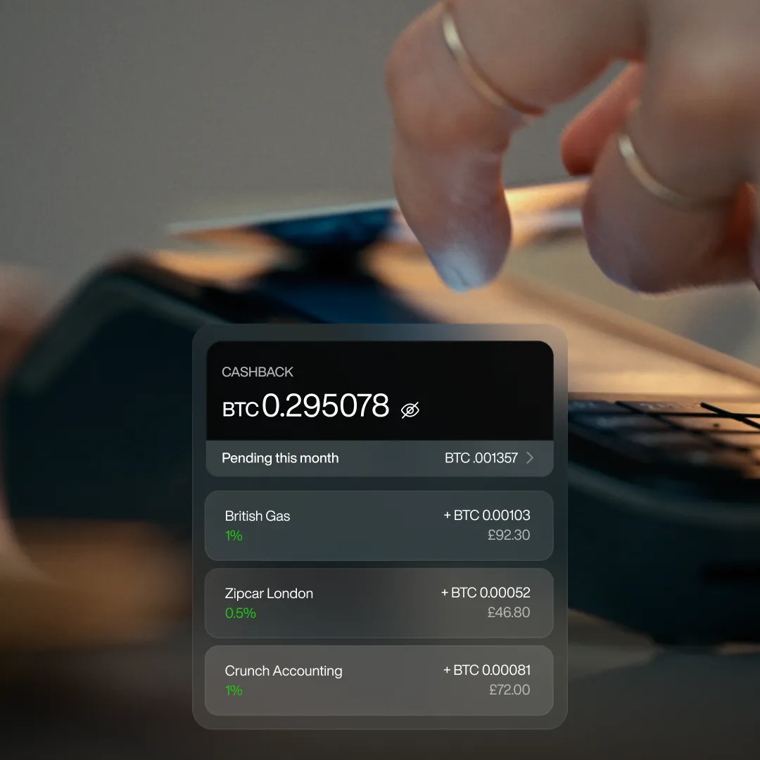Bitcoin Cashback Summary – Mobile Wallet UI